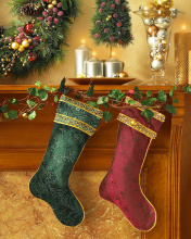 Обои Christmas stocking on fireplace 176x220