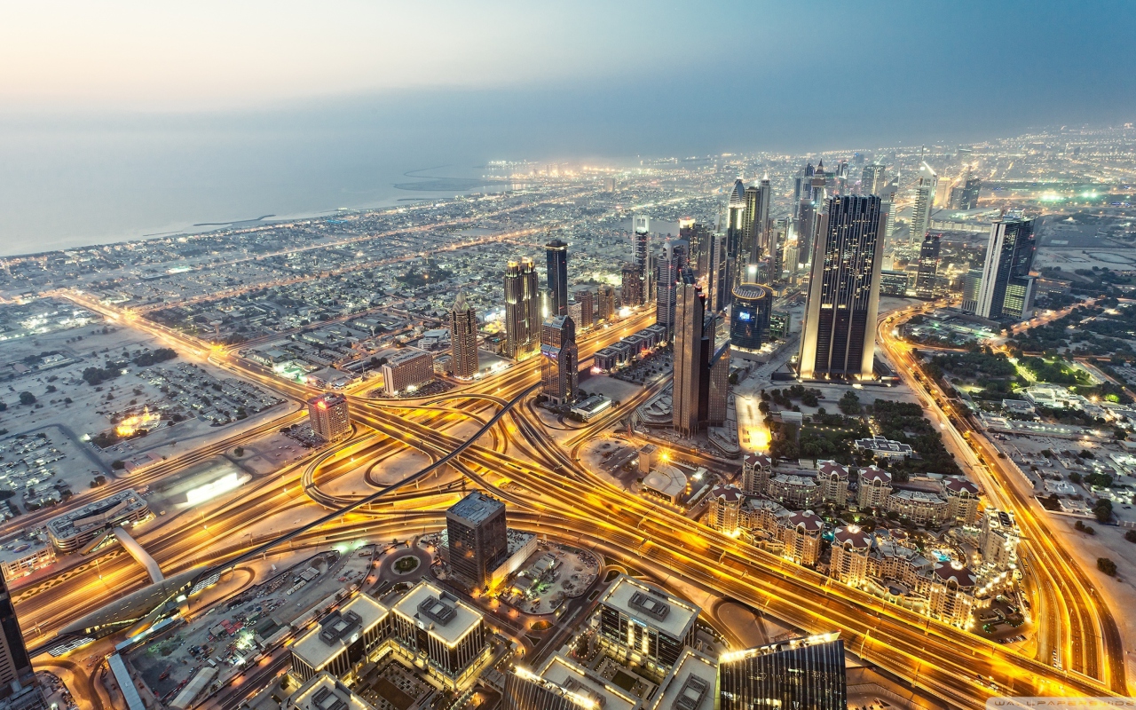 Das View From Burj Khalifa Dubai Wallpaper 1280x800
