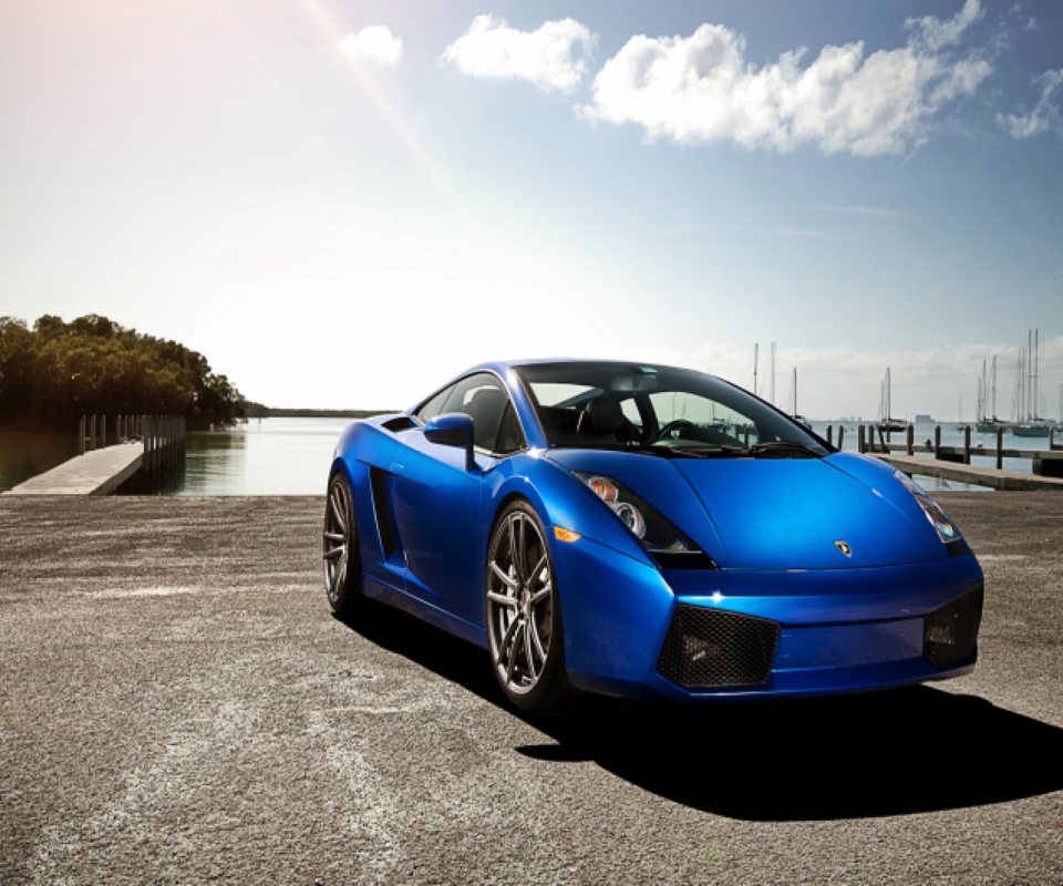 Fondo de pantalla Blue Lamborghini 960x800