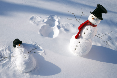 Happy Snowman wallpaper 480x320