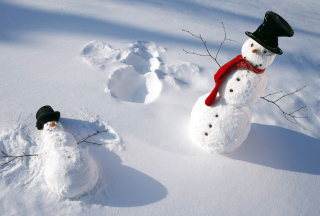 Happy Snowman - Obrázkek zdarma 