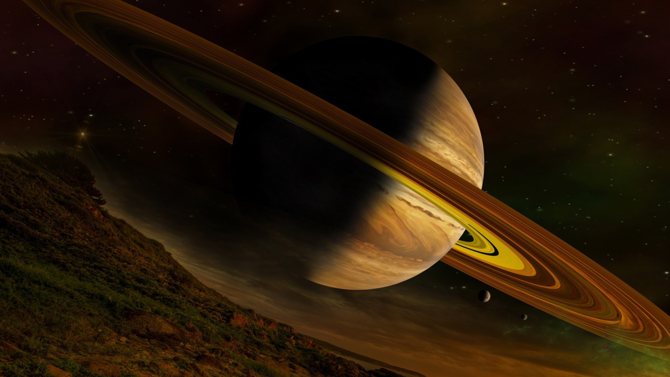 Planet Saturn wallpaper 1366x768