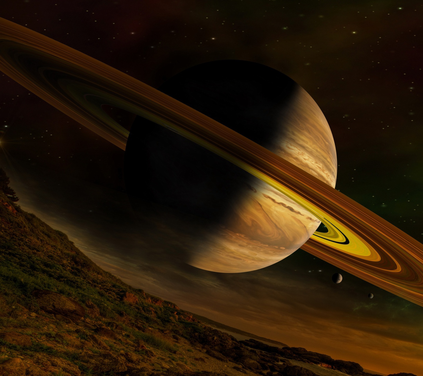 Das Planet Saturn Wallpaper 1440x1280