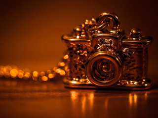 Sfondi Vintage Golden Camera 320x240