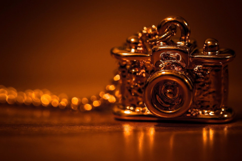 Sfondi Vintage Golden Camera 480x320