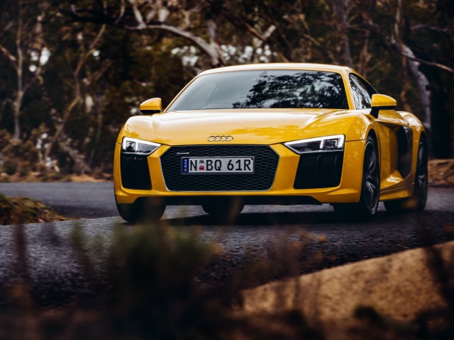 Screenshot №1 pro téma Audi R8 V10 Plus Yellow Body Color 640x480