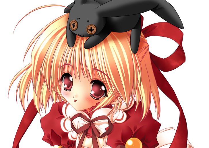 Girl With Black Rabbit wallpaper