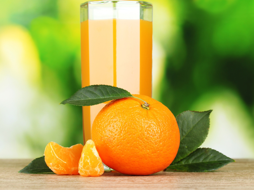 Fondo de pantalla Orange and Mandarin Juice 1024x768