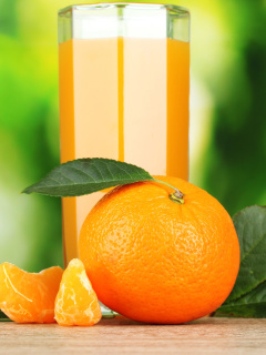 Обои Orange and Mandarin Juice 240x320