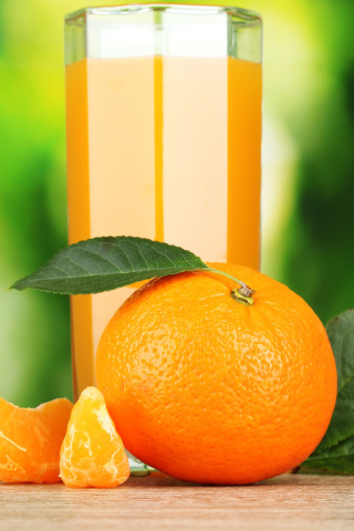 Fondo de pantalla Orange and Mandarin Juice 320x480