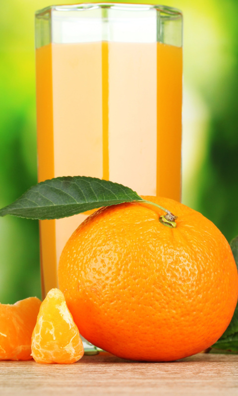 Fondo de pantalla Orange and Mandarin Juice 480x800