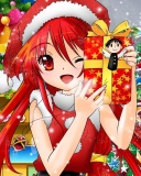 Das Christmas Anime girl Wallpaper 128x160