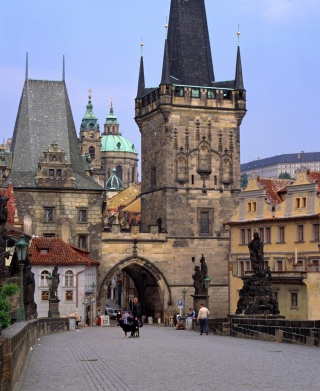 Charles Bridge Prague - Czech Republic - Obrázkek zdarma pro 132x176