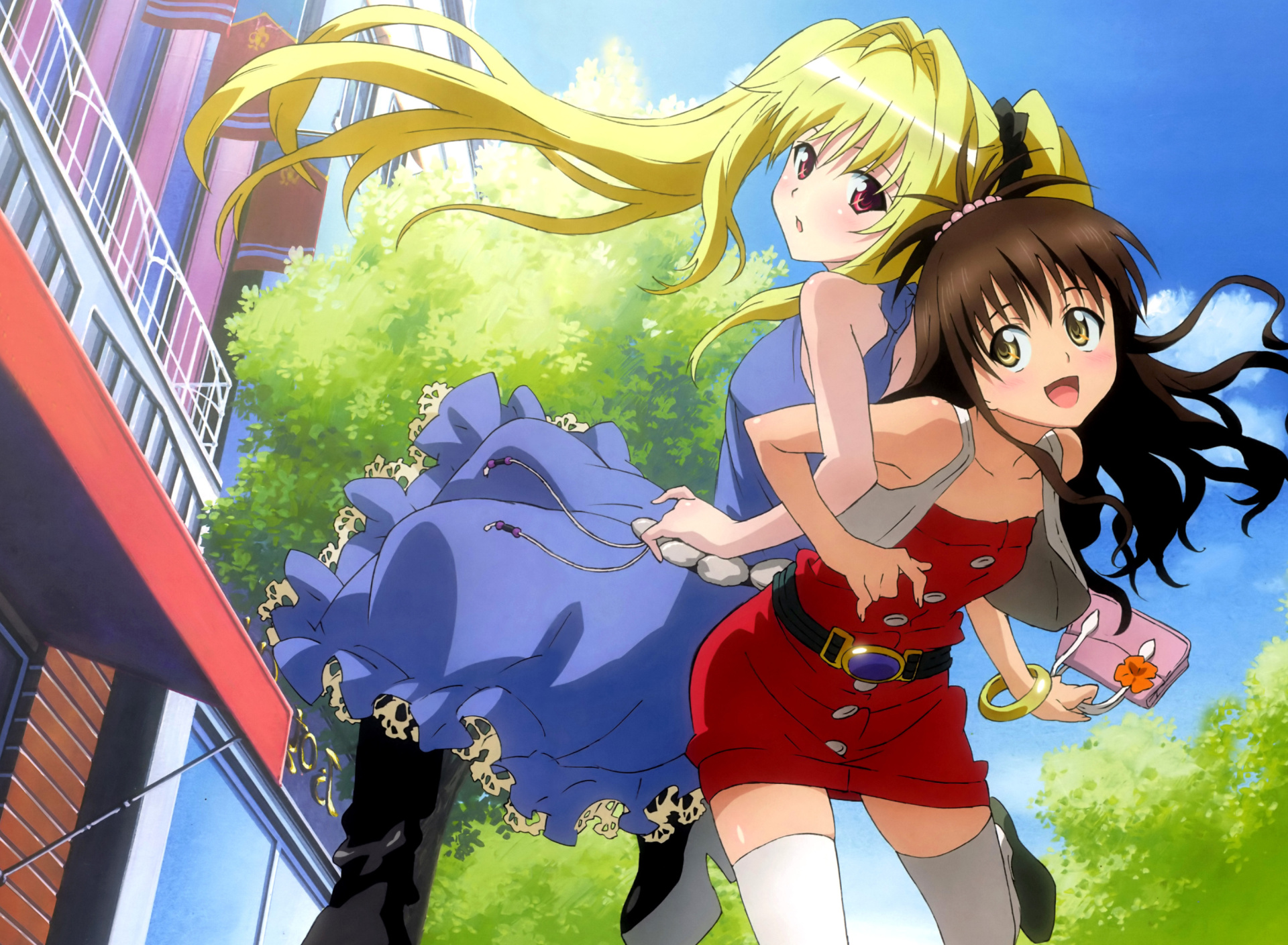 Das Mikan Yuuki and Konjiki no Yami from To Love Ru Anime Wallpaper 1920x1408