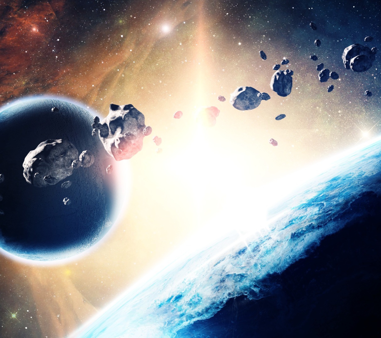 Asteroids In Space wallpaper 1440x1280