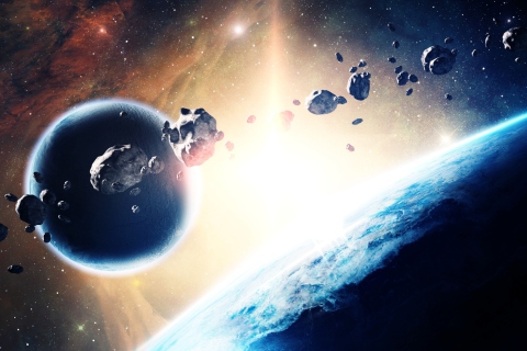 Das Asteroids In Space Wallpaper 480x320