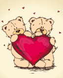 Fondo de pantalla Valentine's Teddy Bears 128x160
