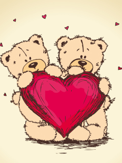 Fondo de pantalla Valentine's Teddy Bears 240x320