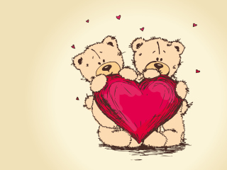 Das Valentine's Teddy Bears Wallpaper 320x240