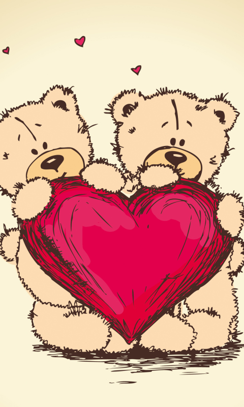 Sfondi Valentine's Teddy Bears 480x800