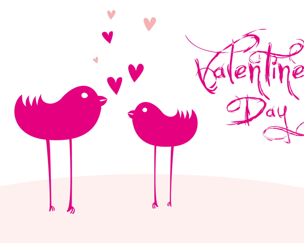 Обои Birds And Valentines Day 1280x1024