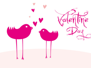 Das Birds And Valentines Day Wallpaper 320x240