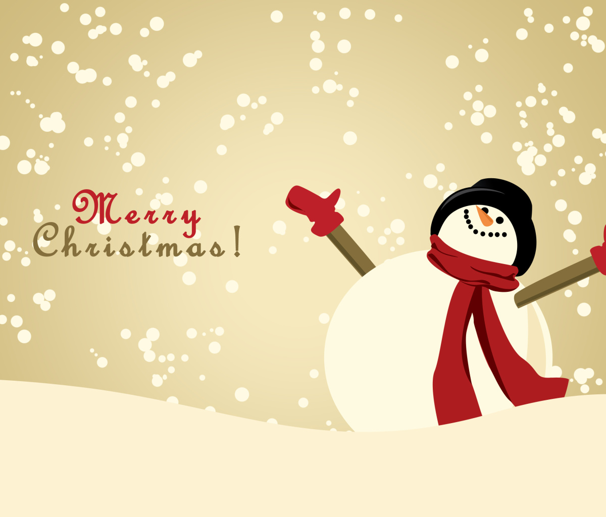 Fondo de pantalla Merry Christmas Wishes from Snowman 1200x1024