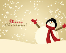 Обои Merry Christmas Wishes from Snowman 220x176