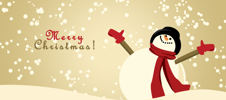 Screenshot №1 pro téma Merry Christmas Wishes from Snowman 720x320