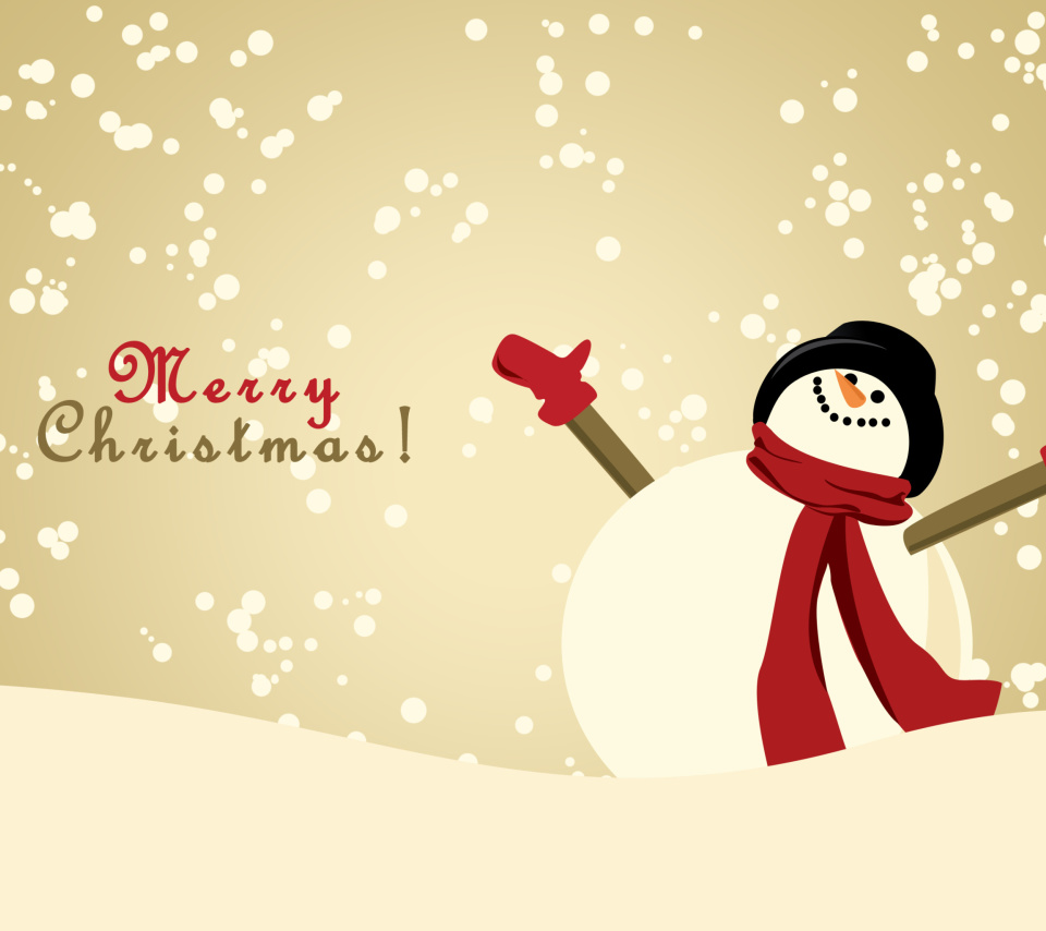 Das Merry Christmas Wishes from Snowman Wallpaper 960x854