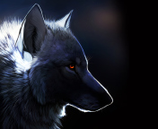 Wolf With Amber Eyes Painting wallpaper 176x144