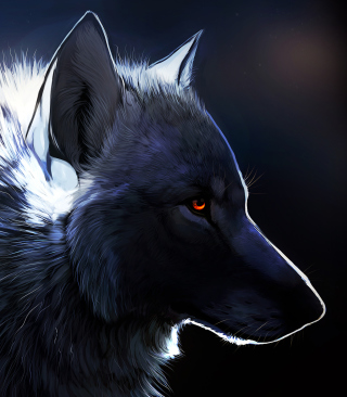 Wolf With Amber Eyes Painting - Obrázkek zdarma pro Nokia X6