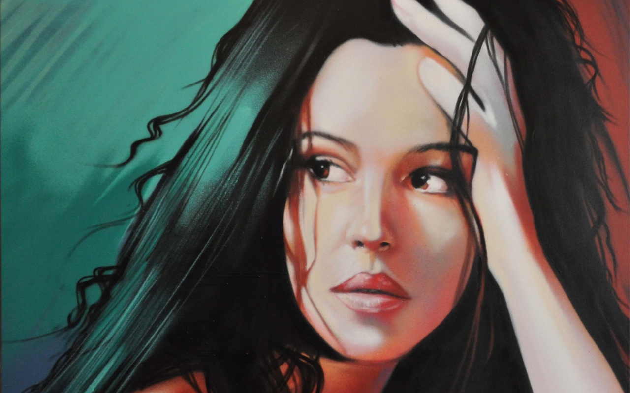 Screenshot №1 pro téma Monica Bellucci Painting 1280x800