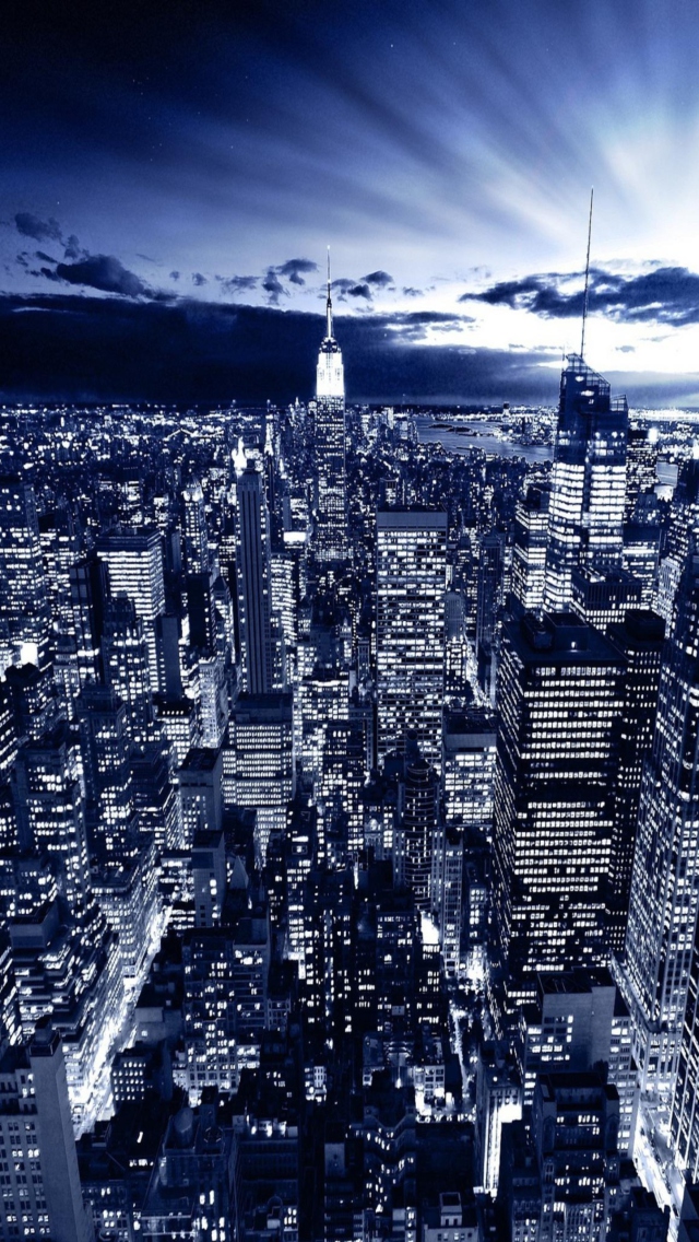 Fondo de pantalla New York In Blue 640x1136