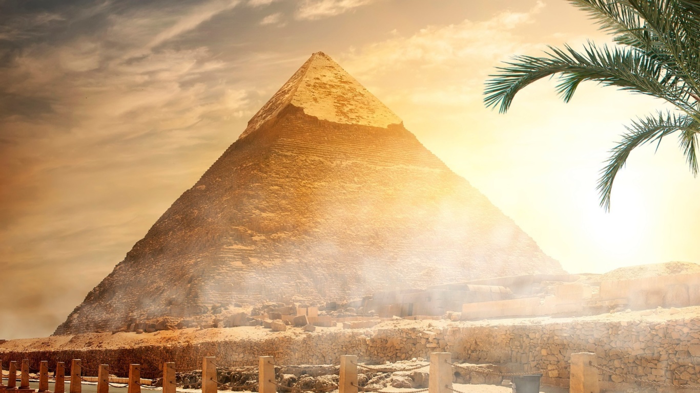 Fondo de pantalla Egypt pyramid Ginza Wonders of World 1366x768
