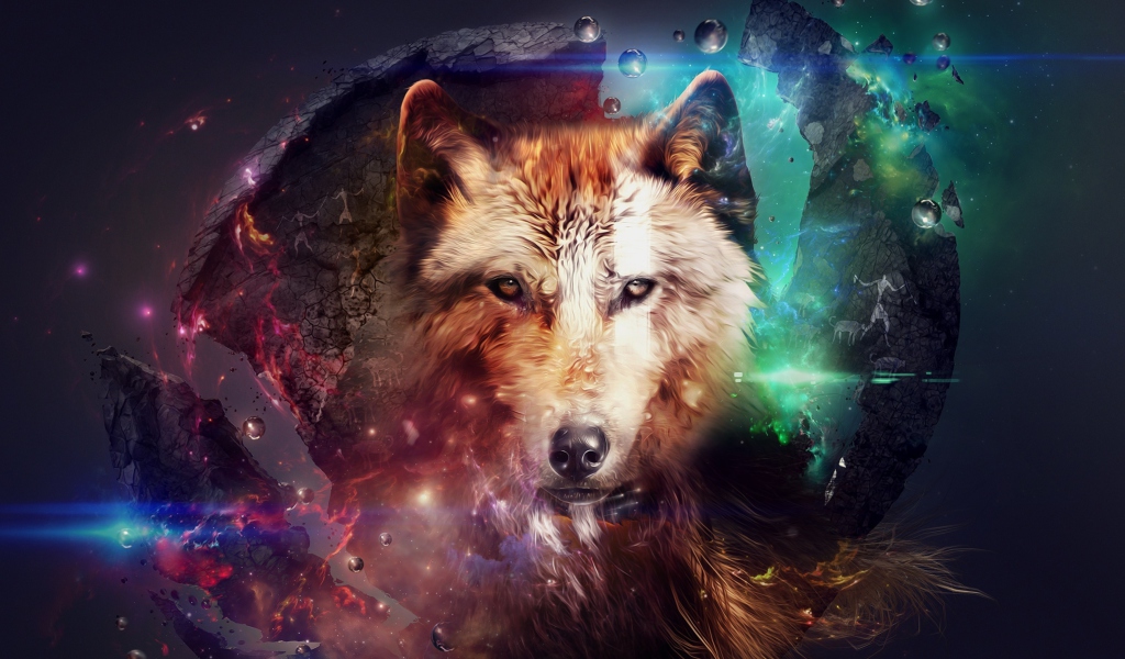 Magic Wolf wallpaper 1024x600