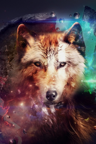 Das Magic Wolf Wallpaper 320x480