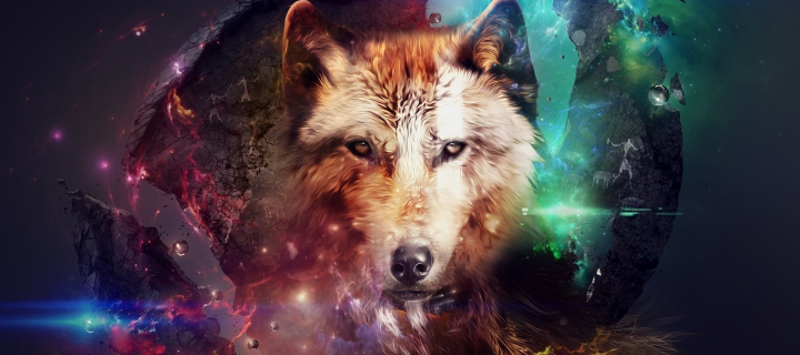 Fondo de pantalla Magic Wolf 720x320