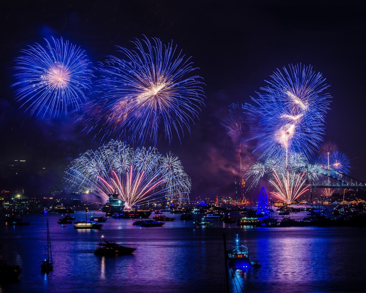 Обои New Year Fireworks 1280x1024