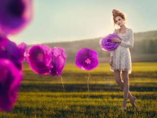 Purple Flower Girl screenshot #1 320x240
