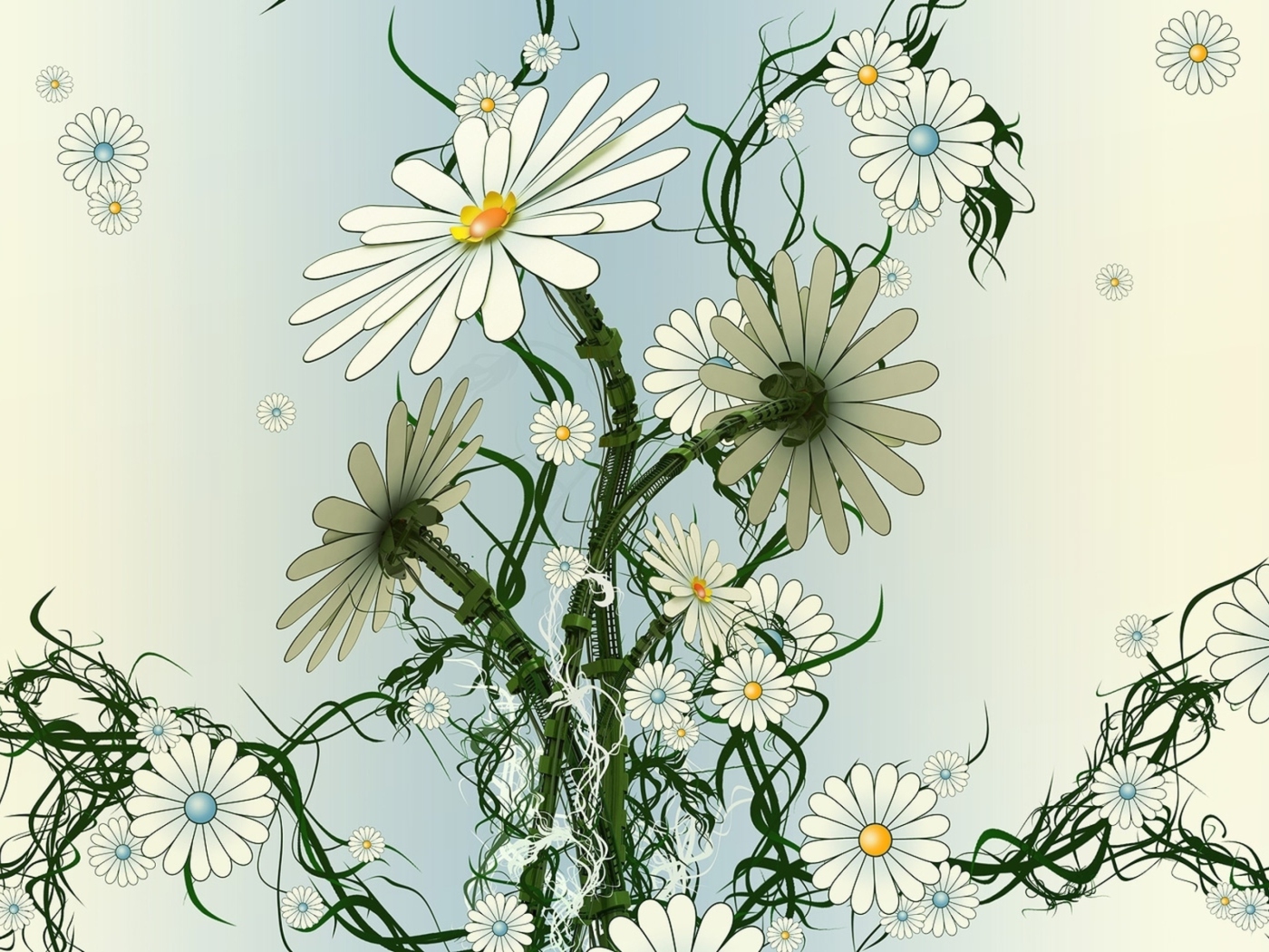 Das Daisy Pattern Wallpaper 1400x1050