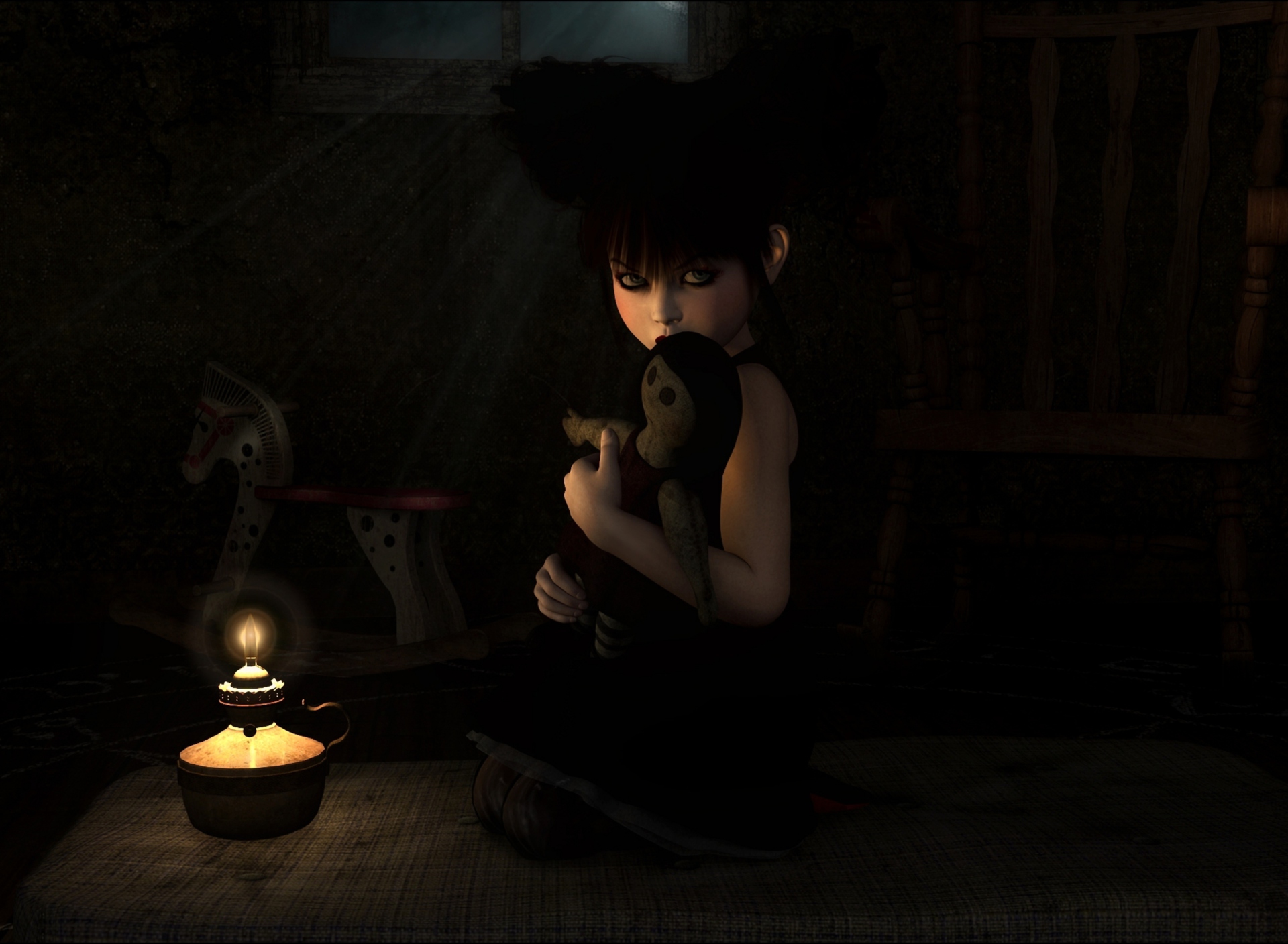 Lonely Child With Toy screenshot #1 1920x1408