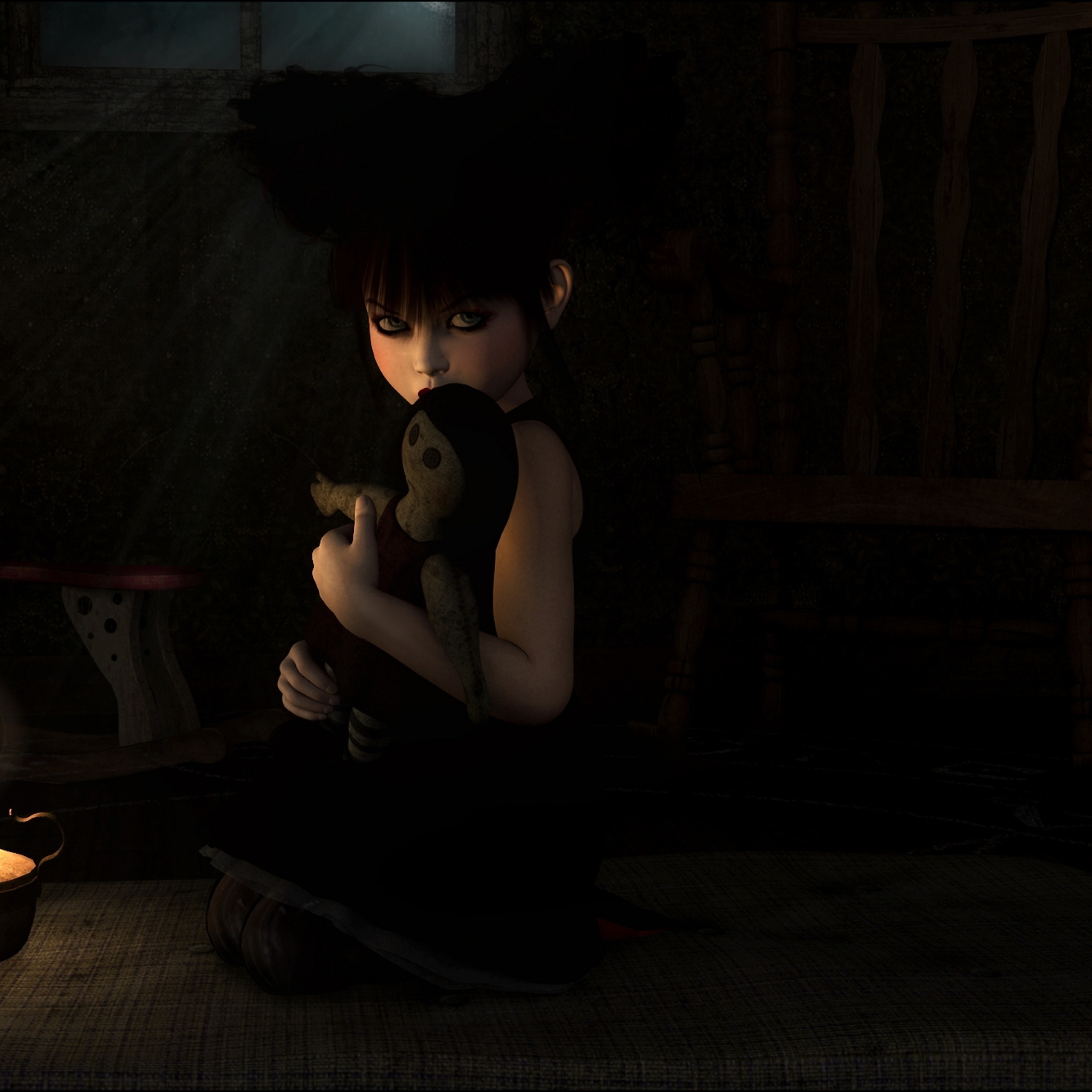 Screenshot №1 pro téma Lonely Child With Toy 2048x2048