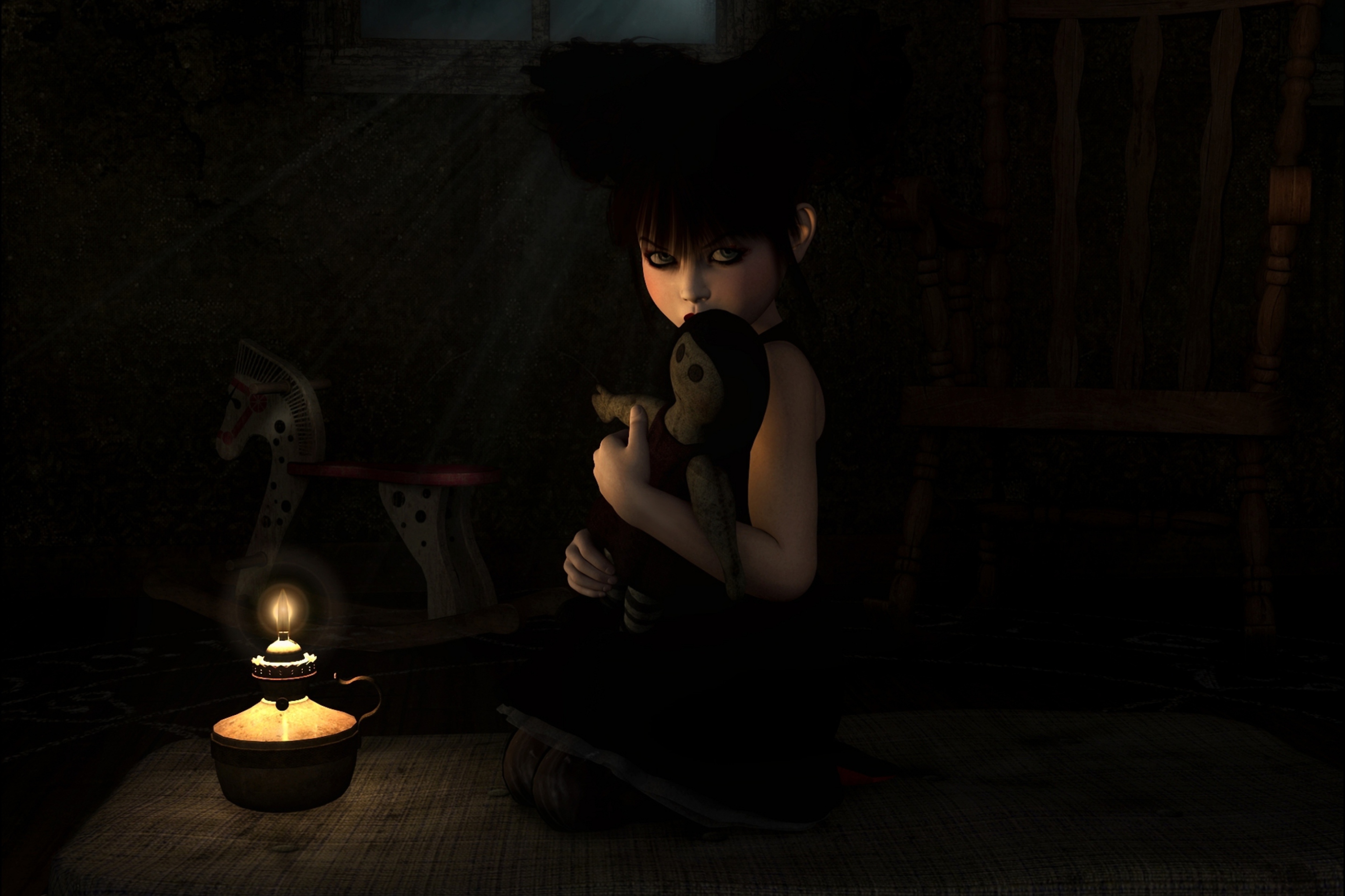Screenshot №1 pro téma Lonely Child With Toy 2880x1920