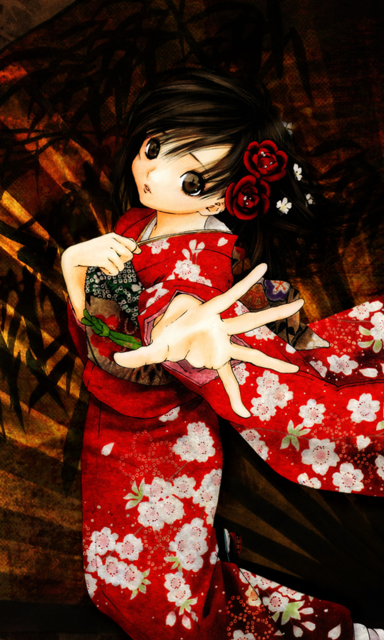 Обои Toujou Aya In Kimono 768x1280