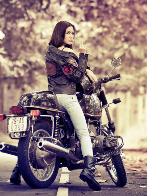 Moto Girl wallpaper 480x640