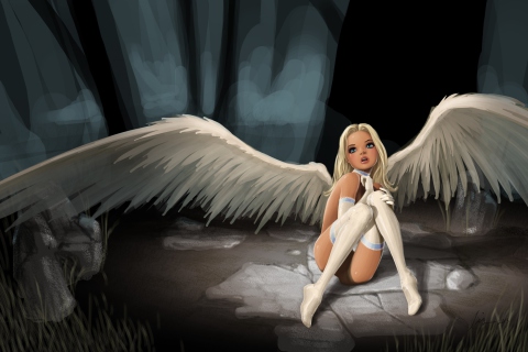 Fondo de pantalla White Angel 480x320