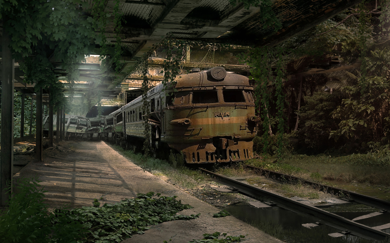 Fondo de pantalla Abandoned Train 1280x800