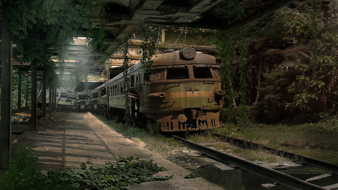 Fondo de pantalla Abandoned Train 1366x768
