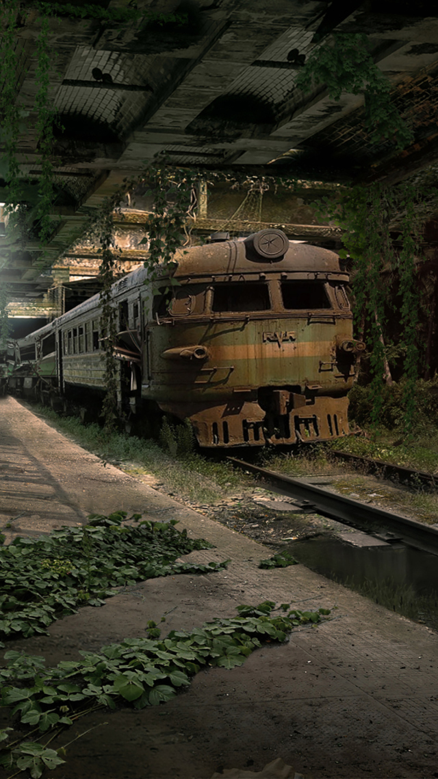 Das Abandoned Train Wallpaper 640x1136